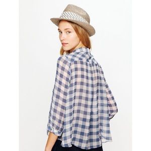 Free People Boxy Sheer Gingham Shirt